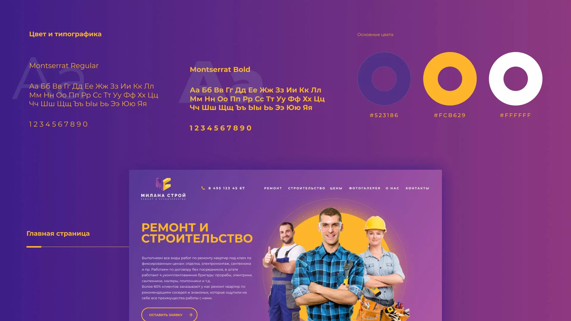 Разработка сайта строительной компании «Милана-Строй» в Нестерове